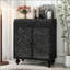 Armoire décorative Art avec 2 portes, armoire buffet avec rangement, armoire de rangement décorative patinée avec motif en relief pour le salon de la salle à manger
