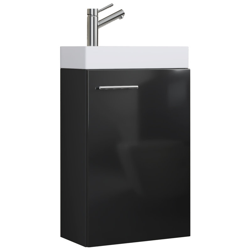 Ranisav Bathroom Vanity with Basin, White/Black
