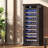 Freestanding Wine Cabinet, Stylish Wine Cooler With UV-Resistant Glass Door, LED Light & Storage Rack-125836039