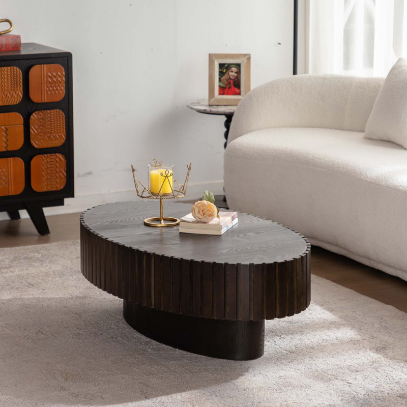 Table basse ovale, Noyer