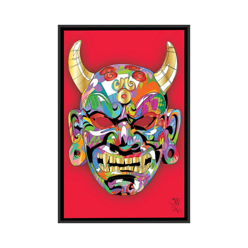 Japenese Devil Mask 2026 by TECHNODROME1 - Gallery-Wrapped Canvas Giclée on Canvas, Black