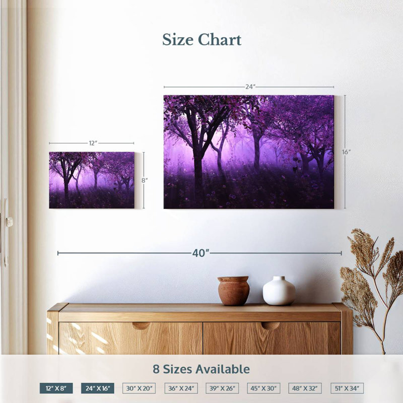 Alvord Violet Forest, 16" H x 24" W