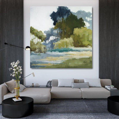 «Red Barrel Studio® Ellens, Jacqueline», art sur toile tendue sous le titre «Bean Fileds Tall Trees»