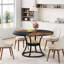 47.24" Round Dining Table For 4(without chair), Kitchen Table, Dining Table, Circle Table, Dining Room Table, Dinner Table,Space Saving Wood Kitchen & Dining Room Tables-1600021369