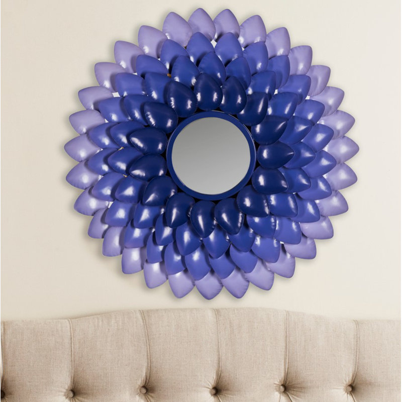 Metal Flat Wall Mirror, Purple