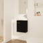 Meuble-lavabo compact de 16 pouces - Finition châtaignier noir pour les petites surfaces fixées au mur avec les salles de bain en céramique-803866353