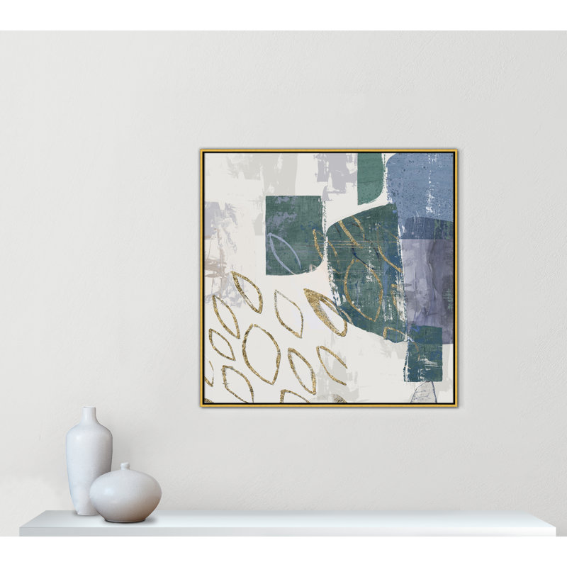 Shape of Formation III - Blue Square Version Print par Casa Fine Arts, Or, H 41,5 po x l 41,5 po