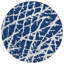 Tapis d'intérieur rond lavable abstrait bleu et blanc 8 pi HomeRoots