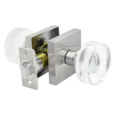 Bouton de porte rond en verre cristal, passage