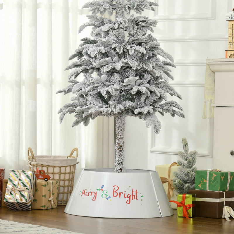 HOMcom, anneau de collier pour arbre de Noël de 26 pouces, support pour décor, blanc