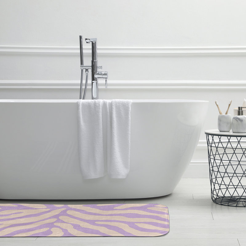 Tapis de bain Flora and Fauna, L 21 po x L 34 po, Mauve clair