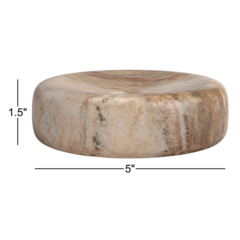 Tellis Marble Tealight Holder, 1.5" H x 5" W x 5" D