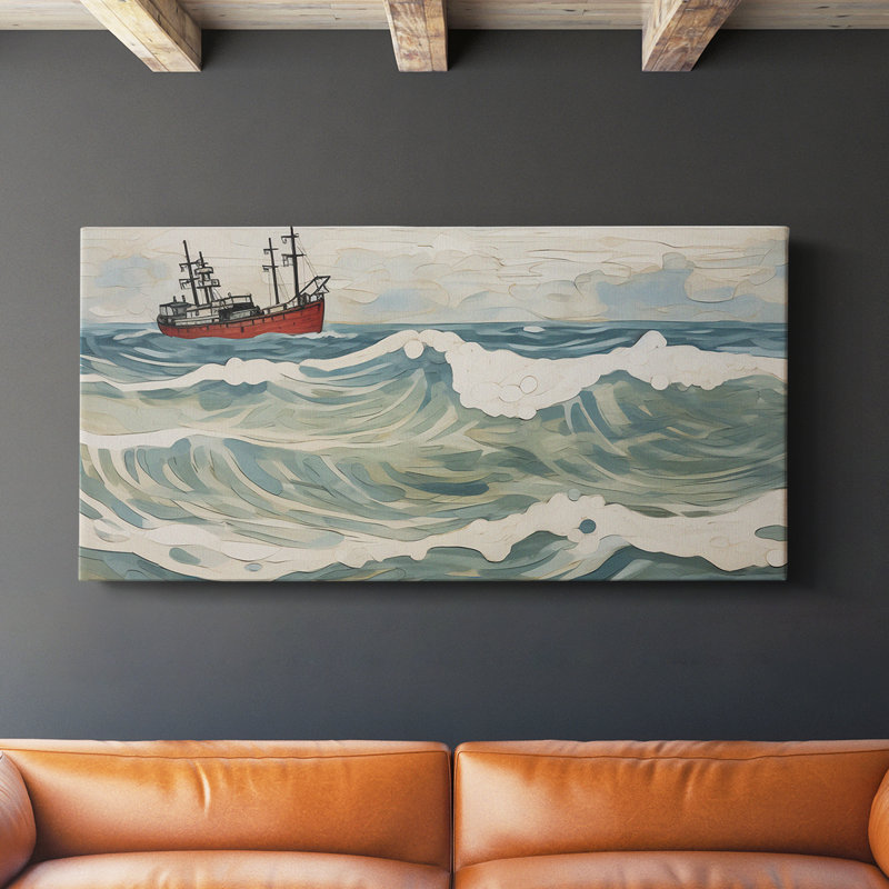Nautical Series-CDXLI- Toile tendue avec châssis - Prêt à accrocher, H 16 po x l 32 po