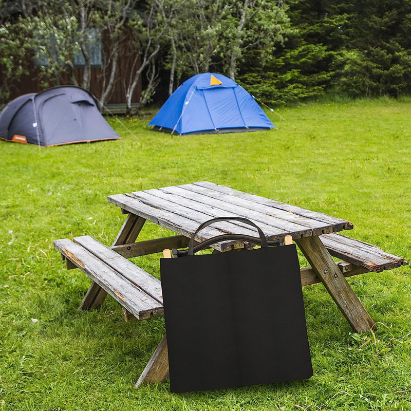 Naedelyn Portable Folding Black Camping Chair Beach Chair 1-Pack