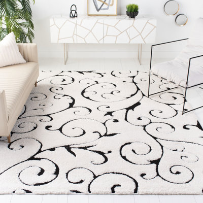 Chanhassen Floral Shag Ivory Area Rug