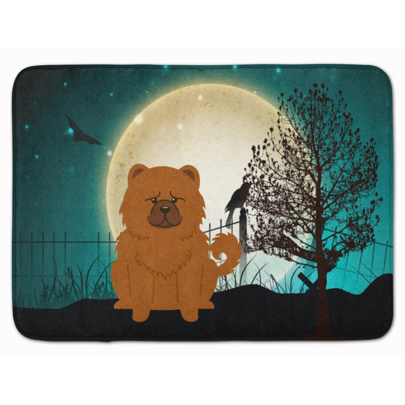 Tapis de bain Divyne Halloween Scary Chow, Rouge