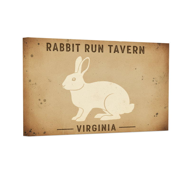 Animaux, animaux, lapin, course, taverne, signe de la Virginie, H 12 po x l 18 po
