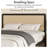 Metal Bed Frame with Rattan Headboard-795227635-797003969