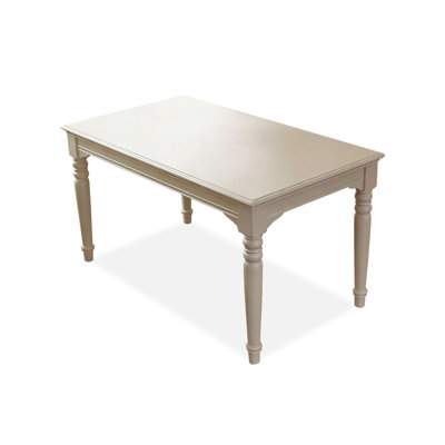 White Rectangular Solid Dining Table For Dining Room/Kitchen