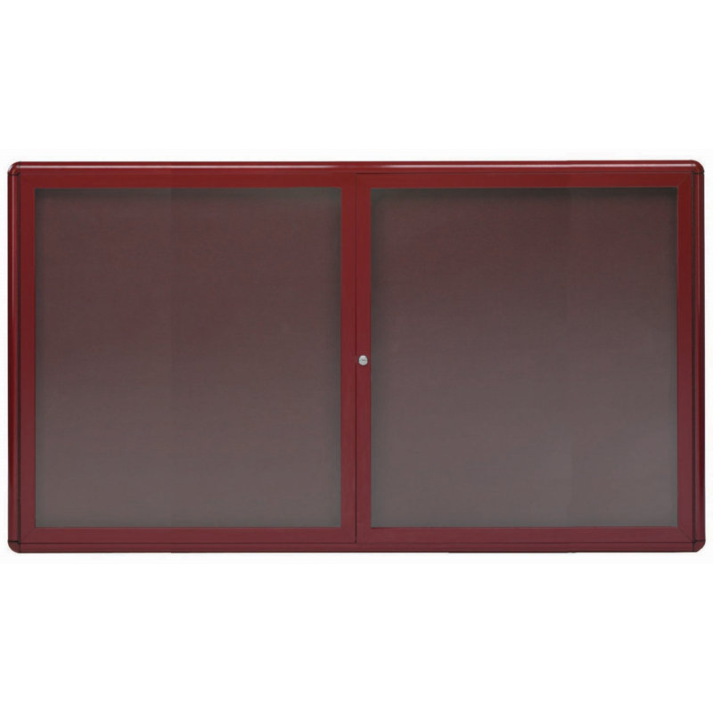 AARCO No Fabric Metal Bulletin Board, Burgundy, 36" H x 60" W