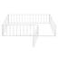 Structure de lit simple en métal avec clôture de sécurité et porte - Structure de lit pour enfant blanche robuste pour la chambre à coucher-1986106626-1986106636
