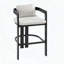 Tabouret de comptoir en aluminium avec coussin gris, ensemble de 2