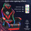 Fauteuil de jeu ergonomique à DEL avec coussin lombaire à massage-106895575