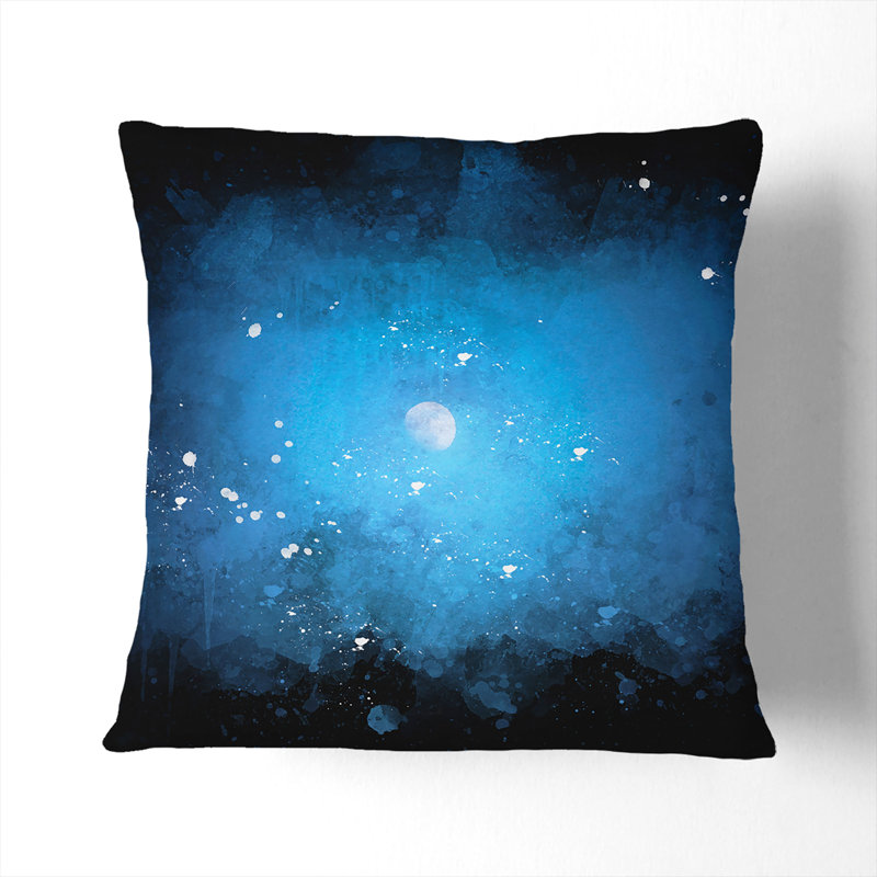 Half Moon Paint Splash Cushion with Filling, 40cm H x 40cm W x 15cm D, Stone