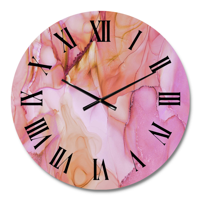 Horloge murale Tender, Médium, Rose/noir