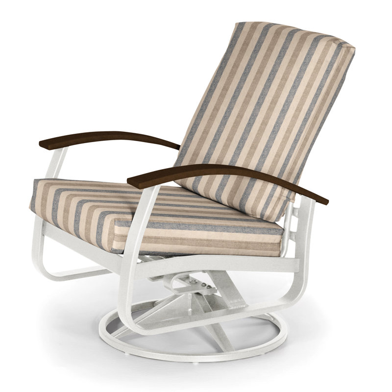 Askar Swivel Powder Coated Aluminum Outdoor Lounge Chair, Red, Textured Snow, Kona P10