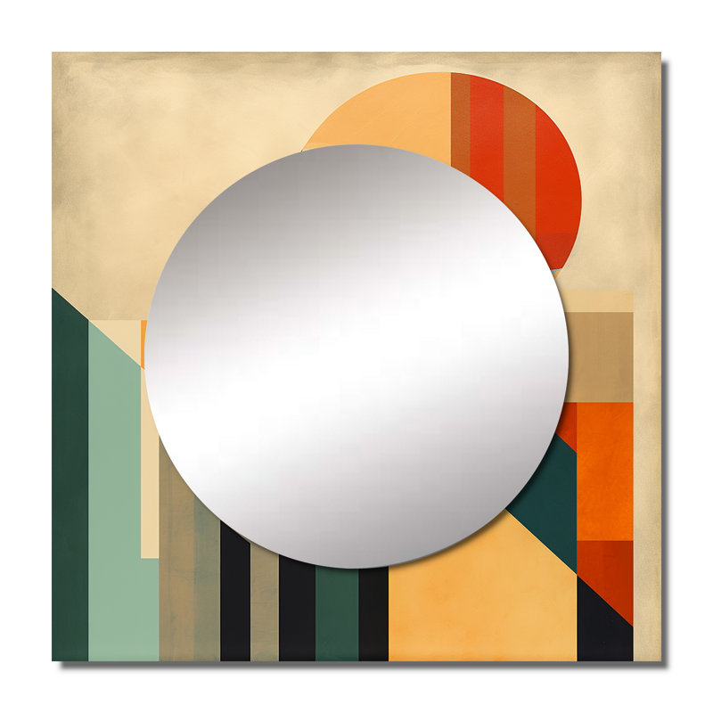 Full Moon Symphony Midcentury Abstract I - Art mural moderne carré Mid-Century pour salle de bain, 23 po x 23 po