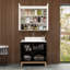 Ensemble de meuble-lavabo simple 35,4 po avec plateau en céramique et miroir Palen