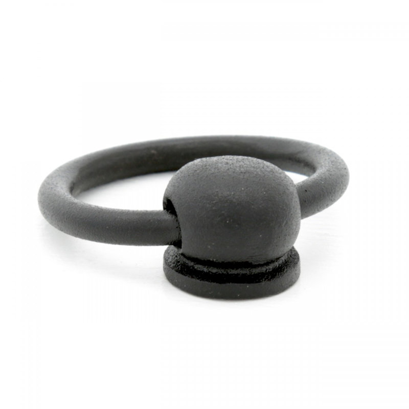 Black Matte Wrought Iron Mission Style Cabinet Ring Pulls Set