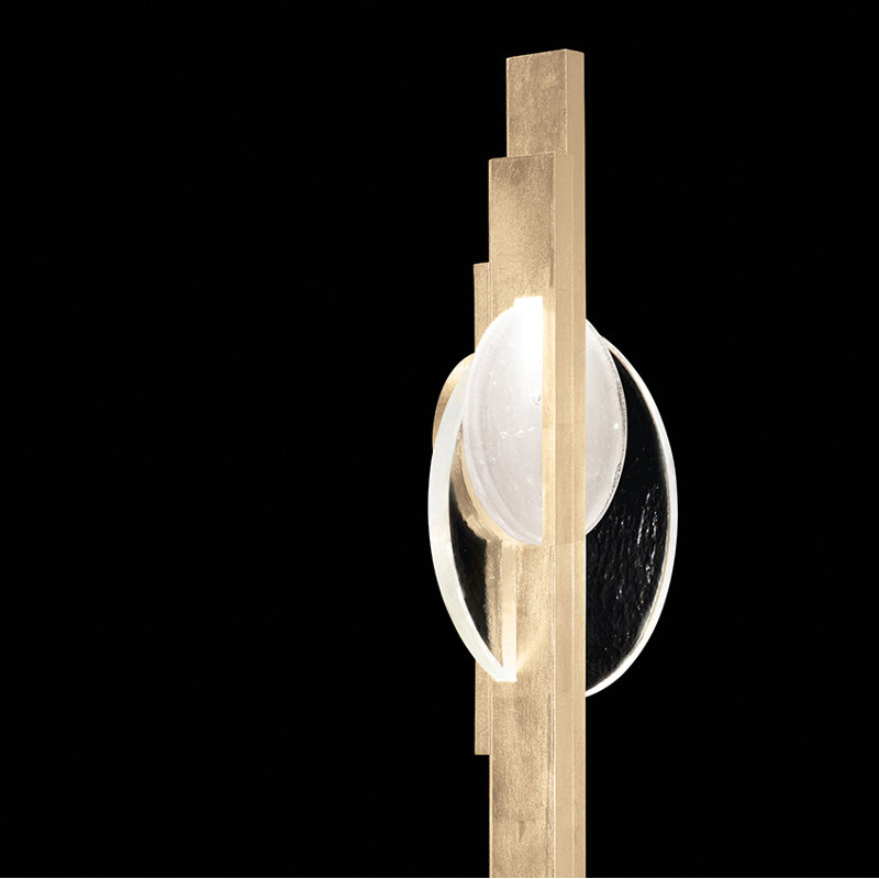 Selene Wrought Iron LED Flush Mounted Sconce, Soft Gold, 44" H x 12.75" W x 3.5" D