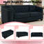 Canapé Chesterfield classique capitonné à trois places avec garniture cloutée et confort profond-1621291649