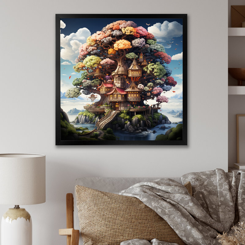 La cabane dans un arbre III - impression, Silver Picture Framed, 24" H x 24" W