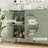47.2'' Modern White & Gold Wine Cabinet – Glass Door, 3 Drawers, Wine Glass Rack-934450681