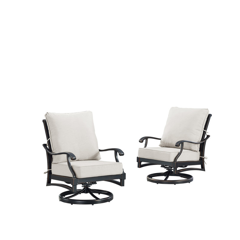 Clarissa Swivel Aluminum Outdoor Lounge Chair, Light Gray