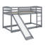 Solid Wood Bunk Bed With Safety Guardrail，Convertible Slide And Ladder,-1193958487
