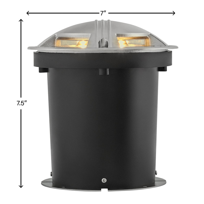 Flare Black/Silver Low Voltage Integrated LED Metal Well Light
