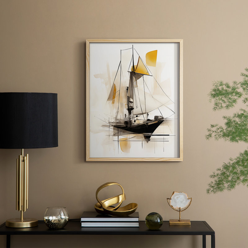 NAUTICAL Series CECXCV, reproduction d'art encadrée - bois massif, H 11 po x l 9 po