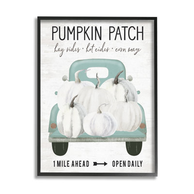 «Pumpkin Patch Mile Ahead Sign»