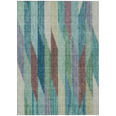 Machine Washable Indoor/Outdoor Chantille ACN2720 Striped Rug