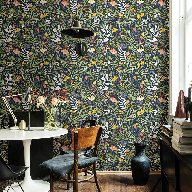 Ackworth Floral Roll, Navy Blue