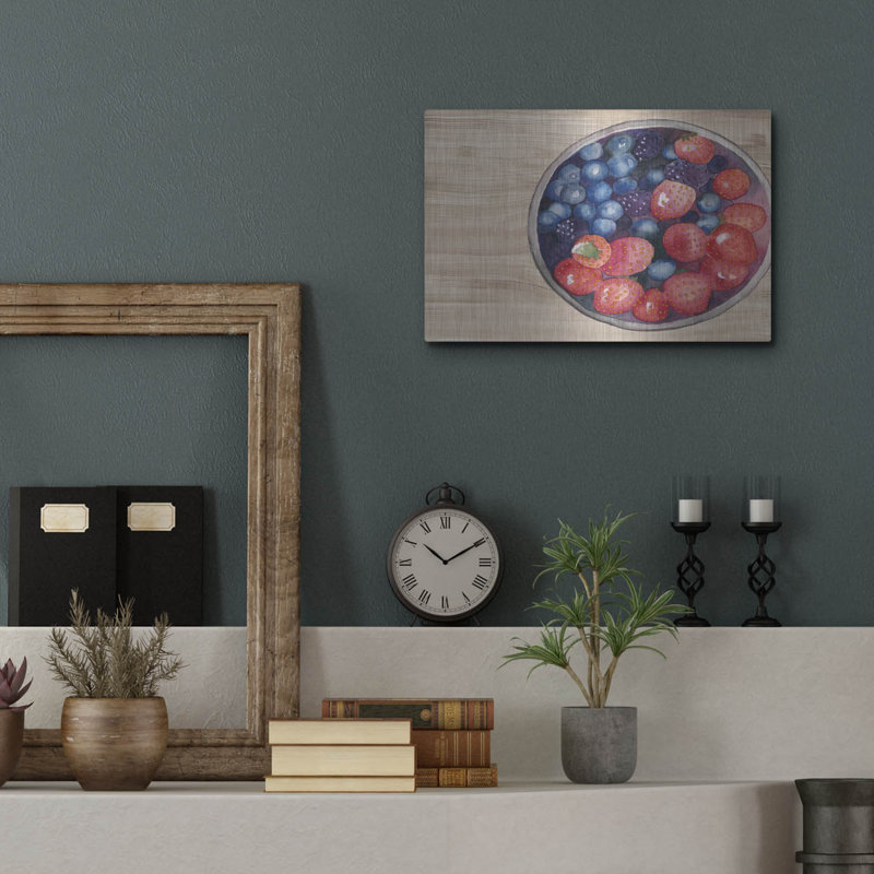  «Bowls Of Fruit 3» par Alicia Ludwig, art mural en métal, 16 po x 12 po, H 12 po x l 16 po