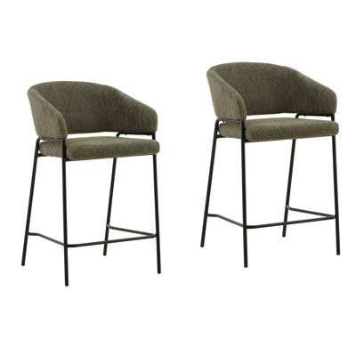 Cathey Upholstered Bar Stool with Metal Frame