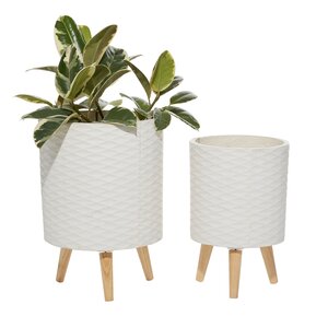 Encline 2 - Piece Fiberclay Pot Planter Set