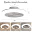Ventilateur de plafond fermé 18 pouces avec lumière et télécommande, ventilateur encastré moderne à profil bas sans pales pour la salle à manger de la cuisine de la chambre à coucher