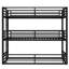 Black Metal Triple Bunk Bed With Twin Xl Dimensions, Heavy - Duty Build And Noise Sleep In Shared Rooms Environment-335696814-335696810