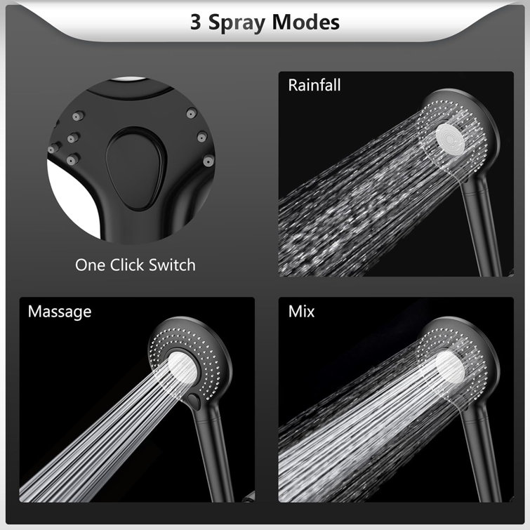 Filtered Shower Head With Handheld, High Pressure 3 Spray Mode Showerhead With 15 Stage Water Softener Filters Beads For Hard Water - Remove Chlorine - Reduces Dry Itchy Skin